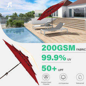 JEAREY iron pole and eight ribs provide sturdy wind resistance.