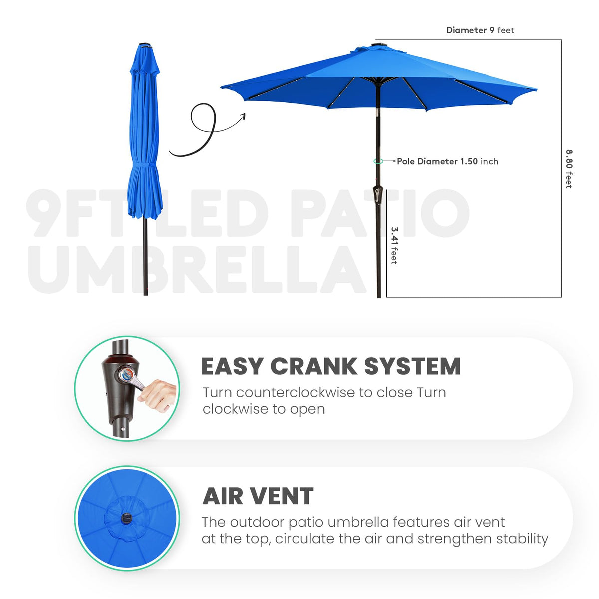 JEAREY LED-lit canopy for safe night gatherings