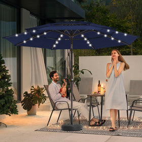 JEAREY LED lights illuminate outdoor gatherings at night.