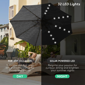JEAREY LED umbrella with tilt and crank for easy adjustment