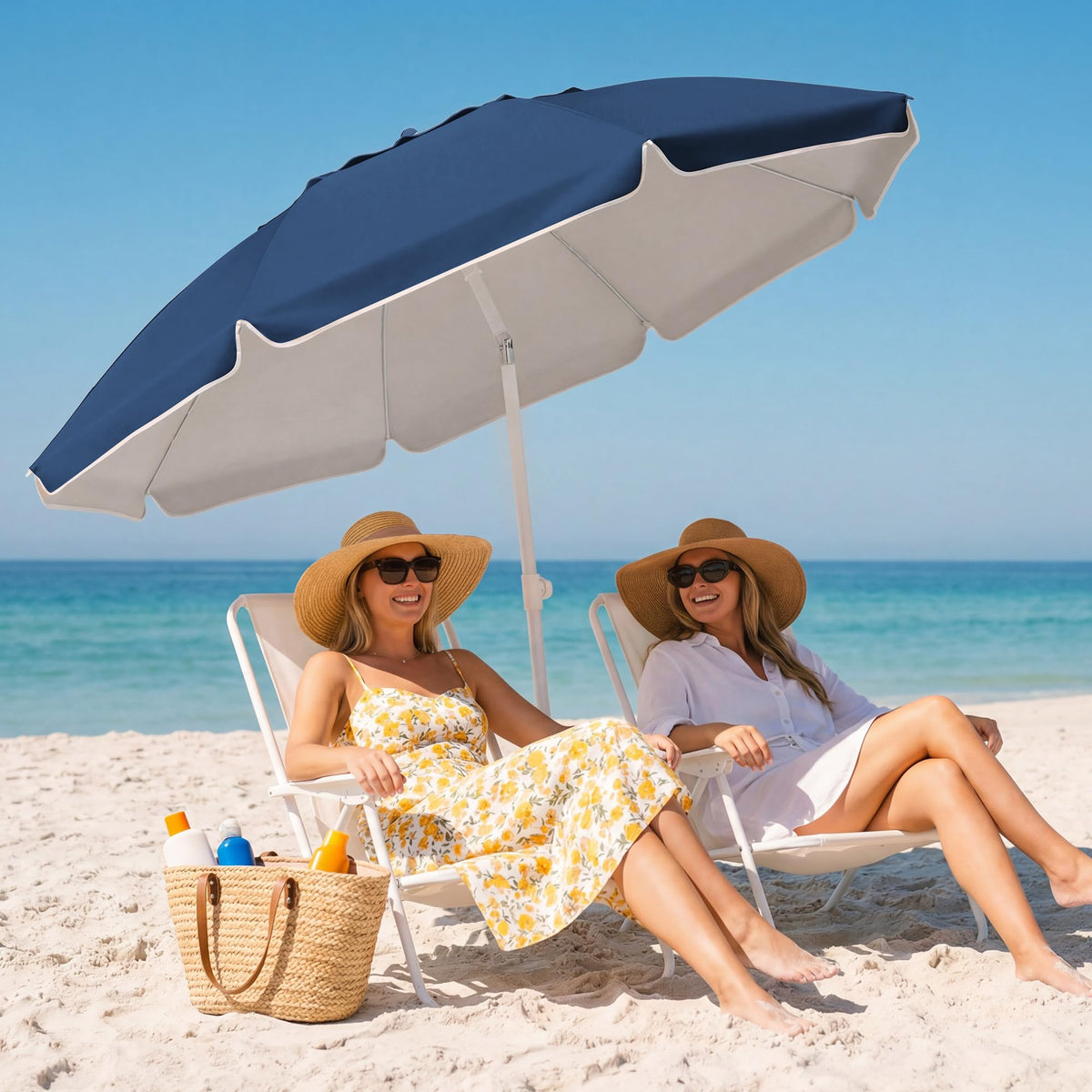 JEAREY lightweight beach umbrella at 9 pounds for easy transport.