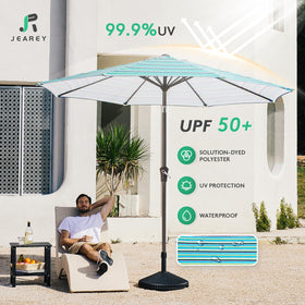 JEAREY powder-coated iron pole provides sturdy support against wind.