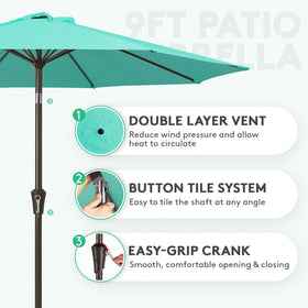 JEAREY outdoor umbrella push-button tilt for easy shade adjustment