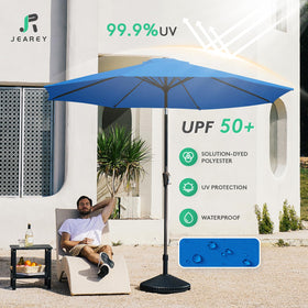 JEAREY 8-rib steel frame ensures sturdy stability on windy days.
