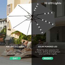 JEAREY patio umbrella tilt design offers adjustable shade as the sun moves.