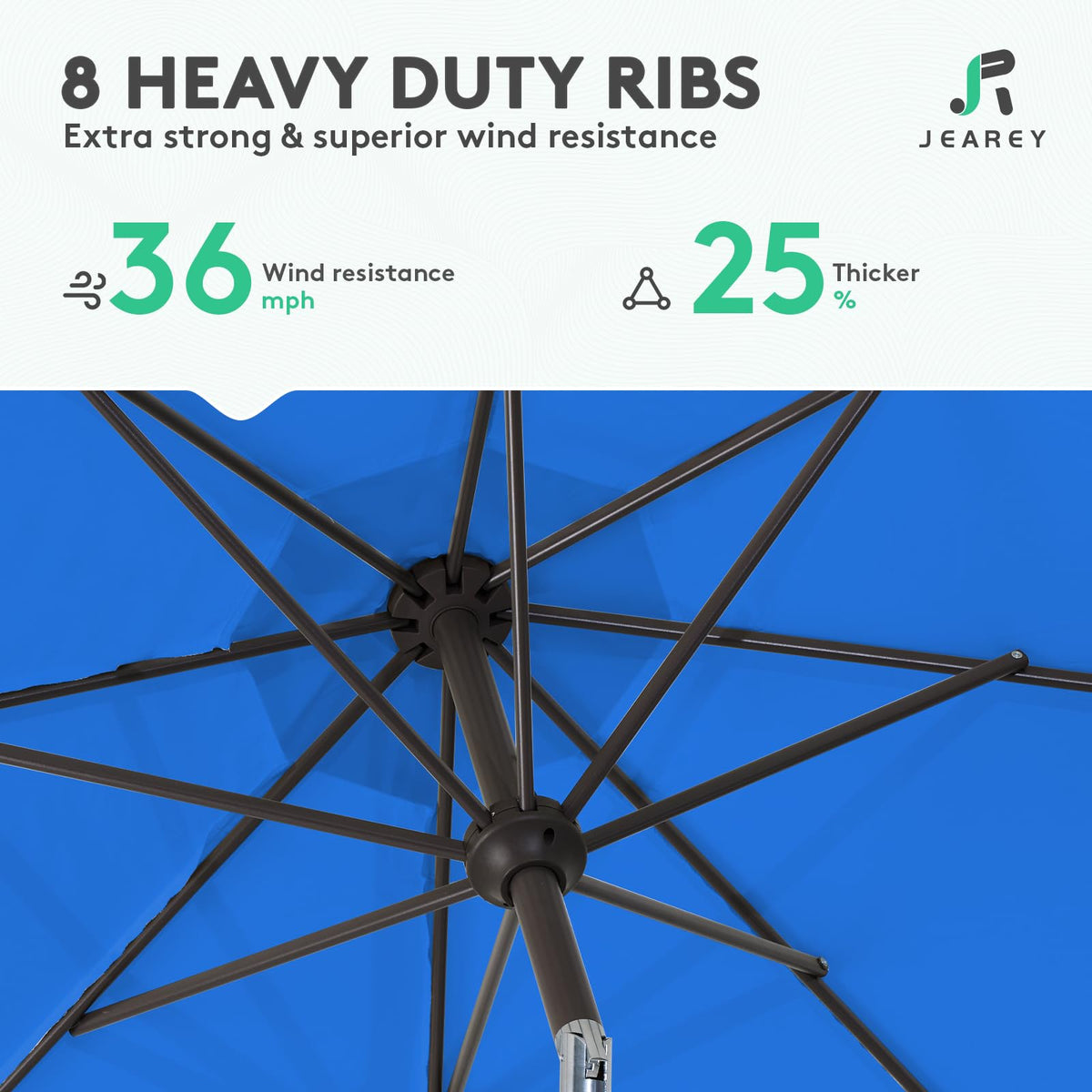 JEAREY wind vent at the canopy top promotes airflow and cooling.