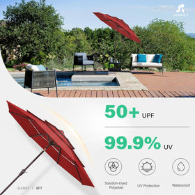 JEAREY powder-coated iron pole with eight ribs offering sturdy wind resistance.