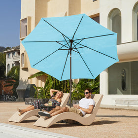 JEAREY push-button tilt demonstrates easy, adjustable shade for sun relief.