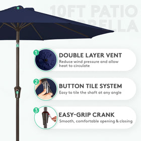 JEAREY push-button tilt umbrella control enables quick sun protection