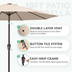 JEAREY push-button tilt feature enables quick shade adjustment.