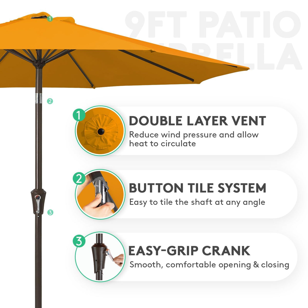 JEAREY push-button tilt demonstrates easy angle adjustment for customizable shade.