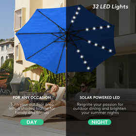 JEAREY royal blue tilt-crank umbrella provides flexible shade for decks