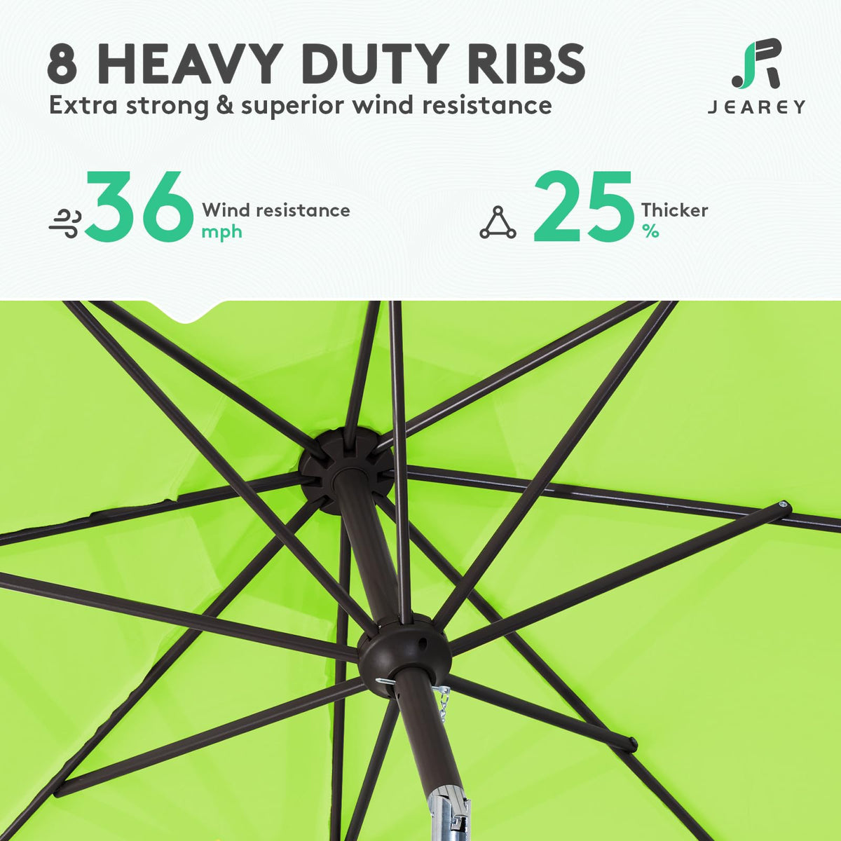 JEAREY rust-free powder-coated iron pole ensures durable outdoor performance