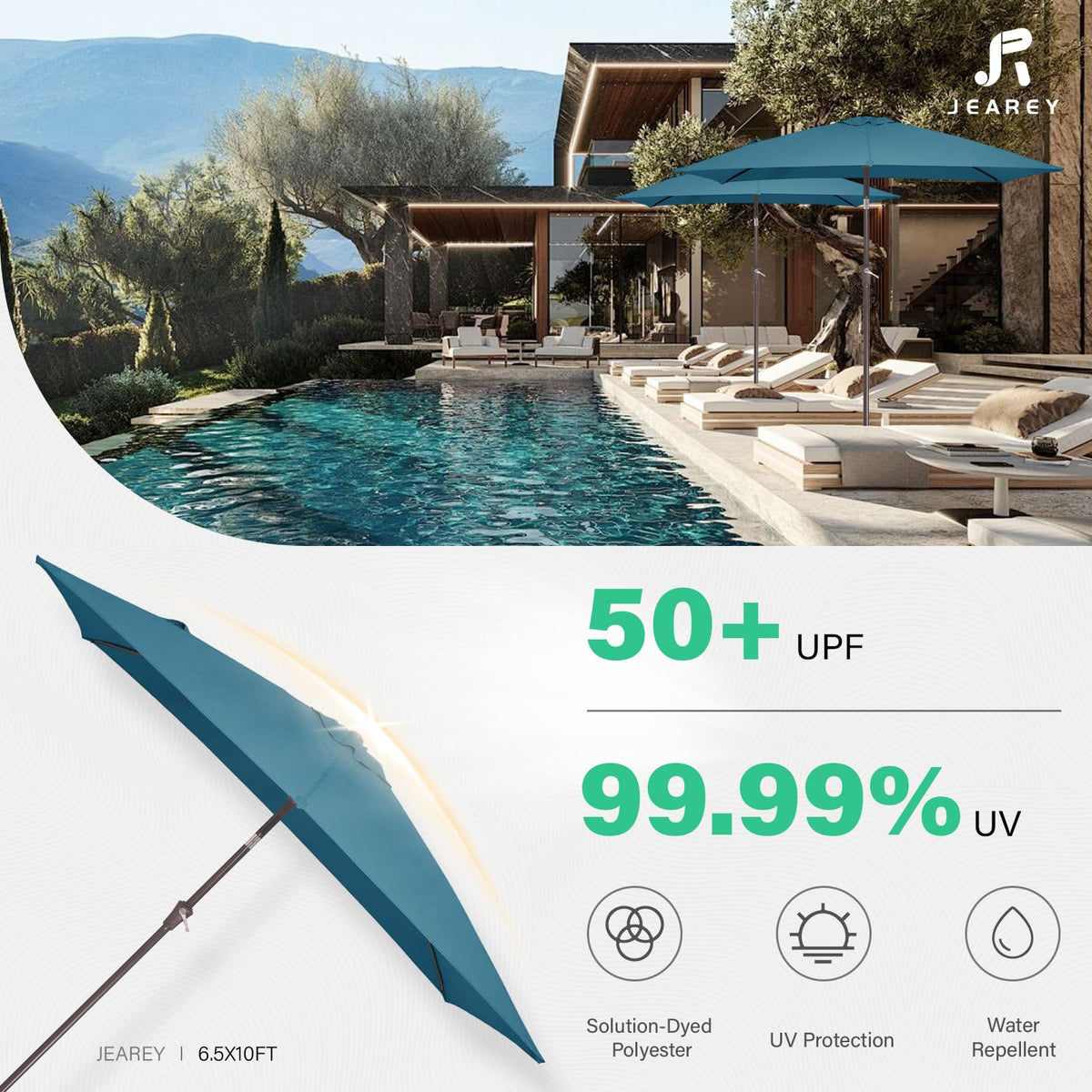 JEAREY six ribs offer sturdy frame support
