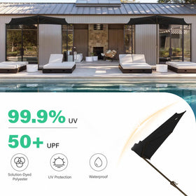 JEAREY small space friendly half-round umbrella fits balconies and patios