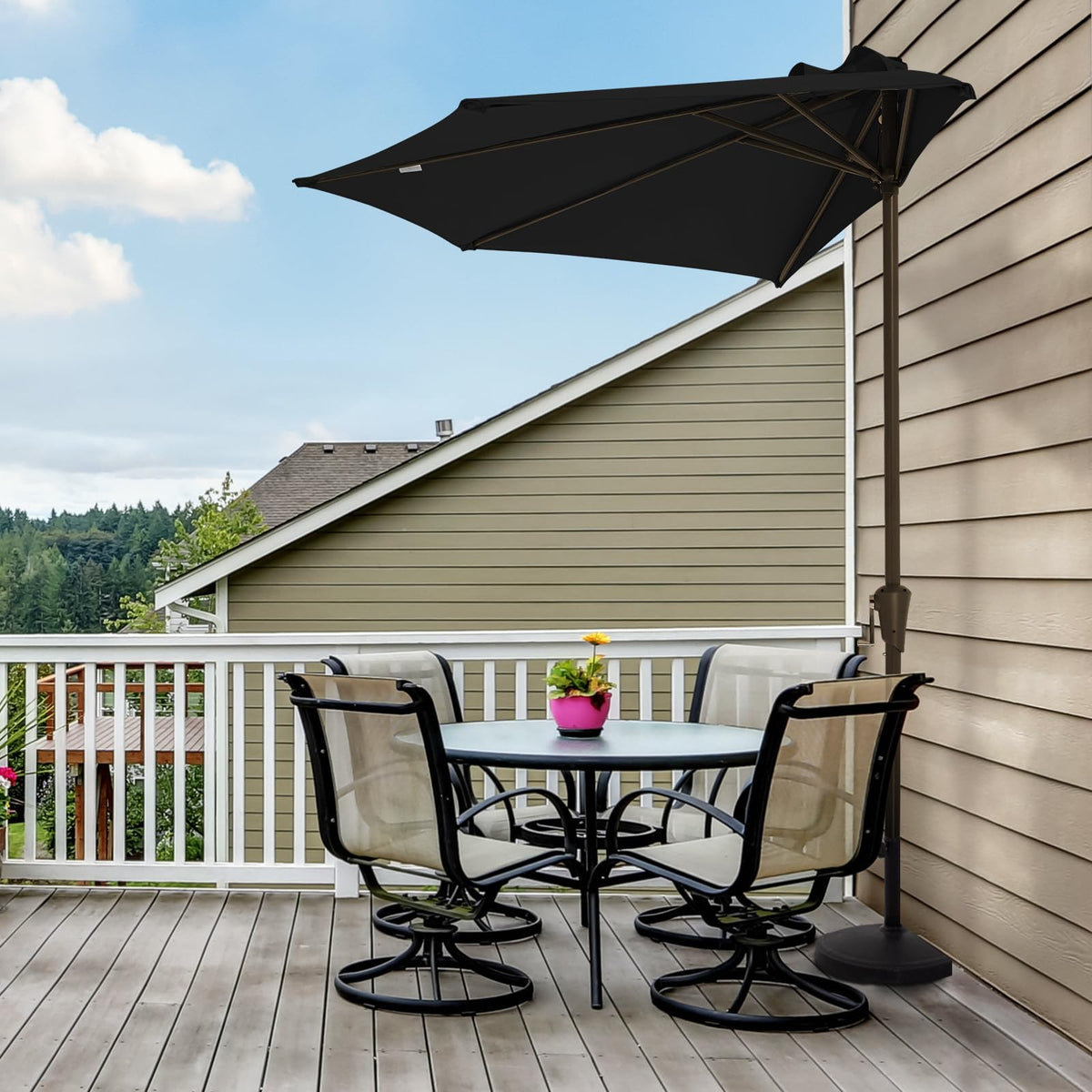 JEAREY strong iron ribs provide reliable support for outdoor use