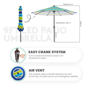 JEAREY tilt and crank mechanism allows easy angle adjustment for shade.