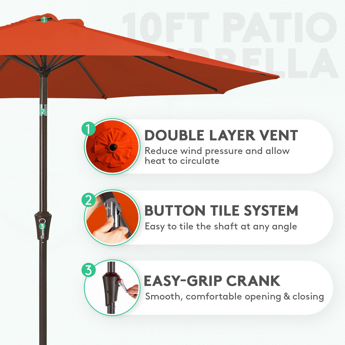JEAREY push-button tilt demonstrates easy angle adjustment for comfortable shade