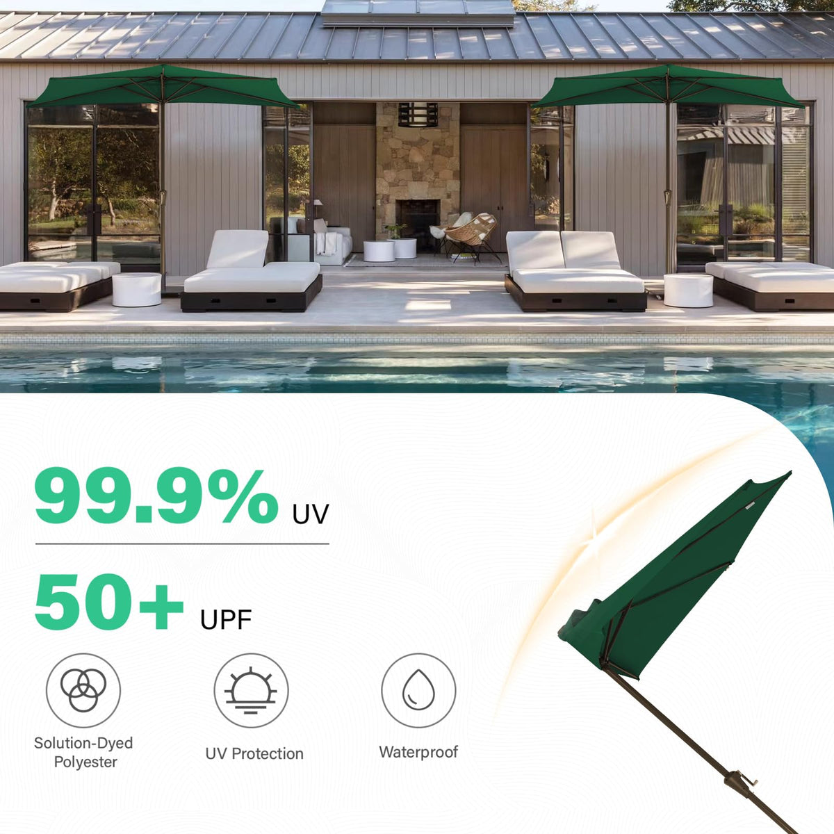 JEAREY double-layer top vent improves airflow under the canopy.