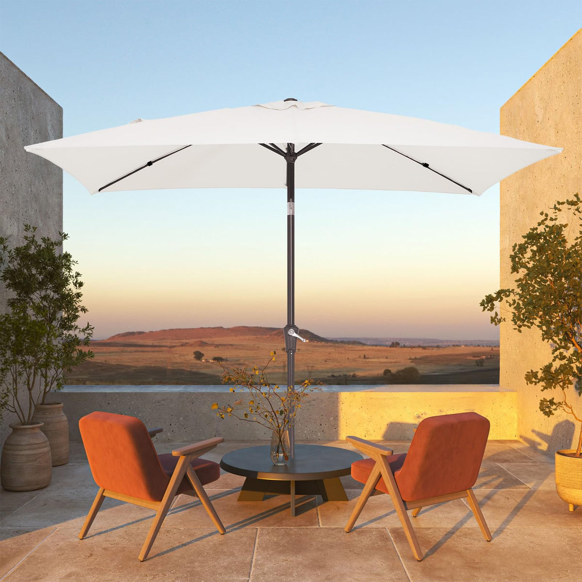 JEAREY 100-percent-polyester fabric provides waterproof, UV-protected shade.