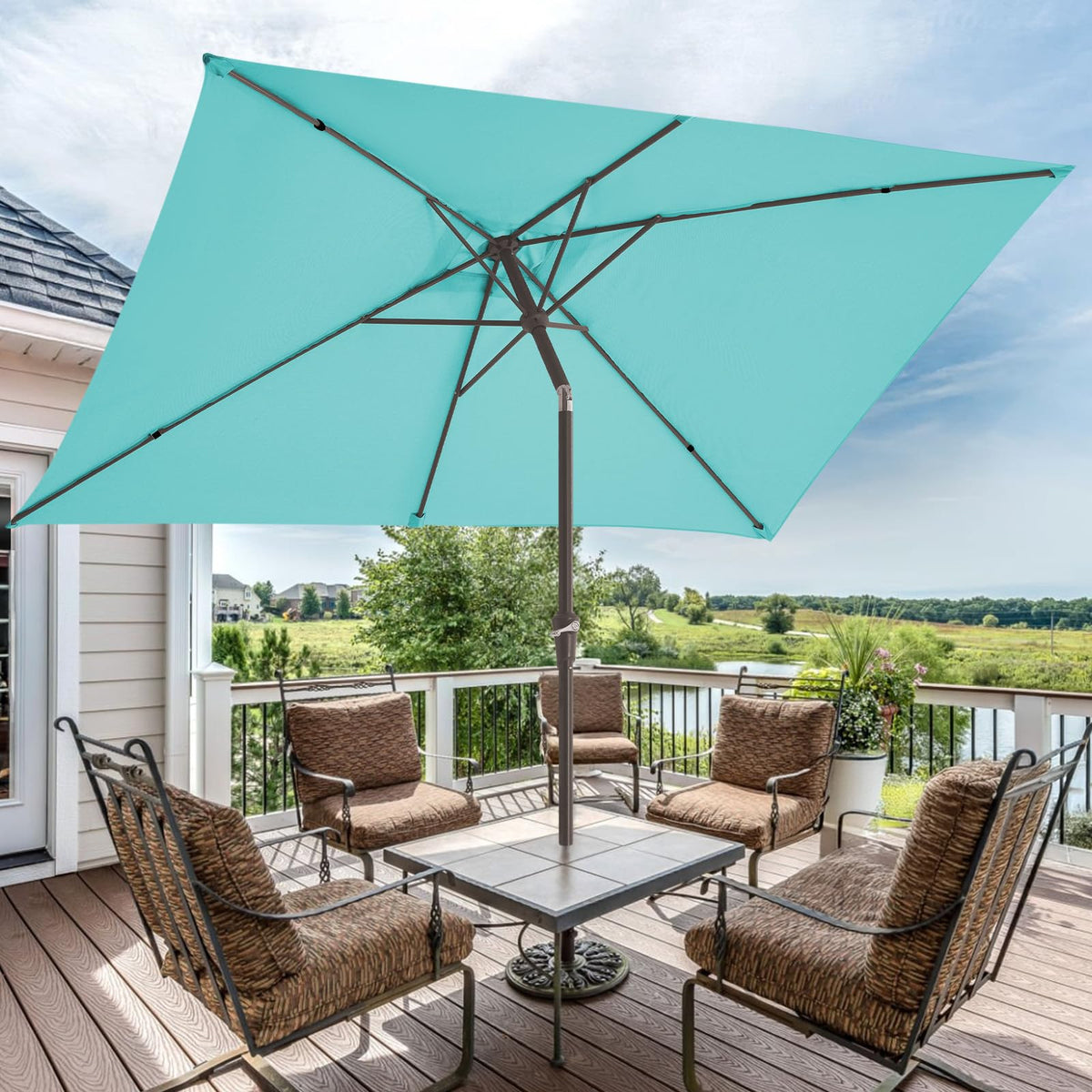 JEAREY 100% polyester fabric is waterproof and UV-coated for all-weather use
