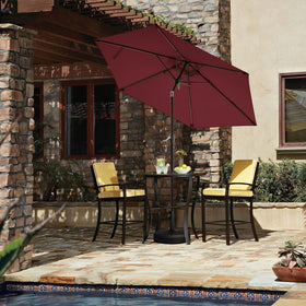 JEAREY 6 ribs sturdy frame stabilizes table shade in breeze