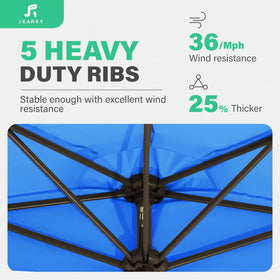 JEAREY umbrella with crank offers easy opening and positioning.