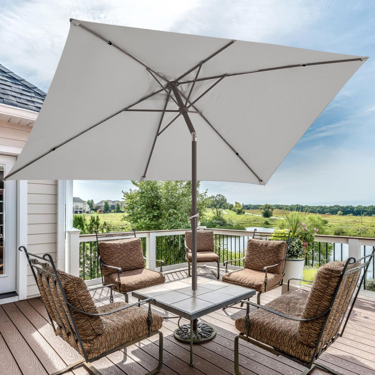 JEAREY double-layer canopy improves airflow and cooler shade.