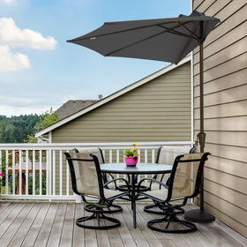 JEAREY gray color outdoor umbrella complements decor while shading a seating area.