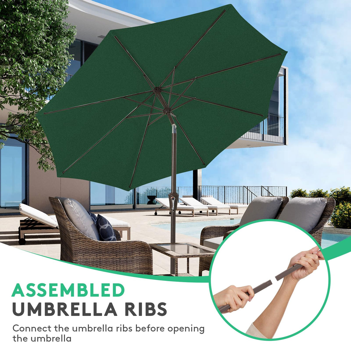 JEAREY heavy duty fabric canopy offers durable sun protection