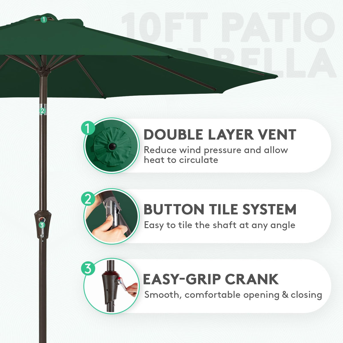 JEAREY iron pole umbrella with eight ribs delivering sturdy wind resistance