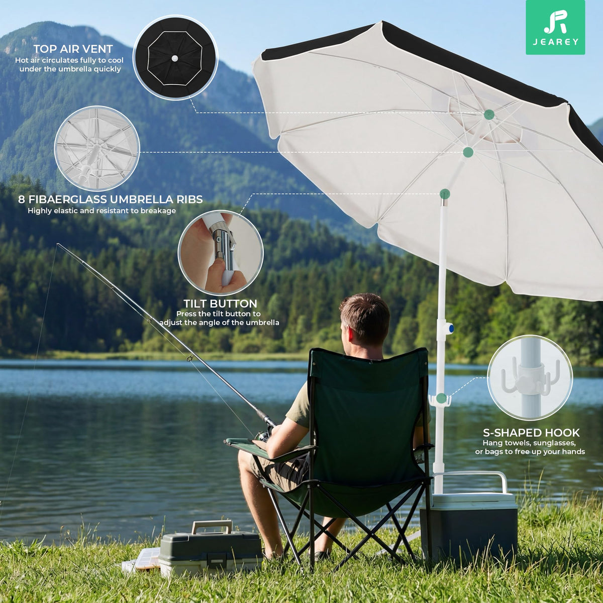 JEAREY UV-coated fabric blocks most sun exposure for skin protection.