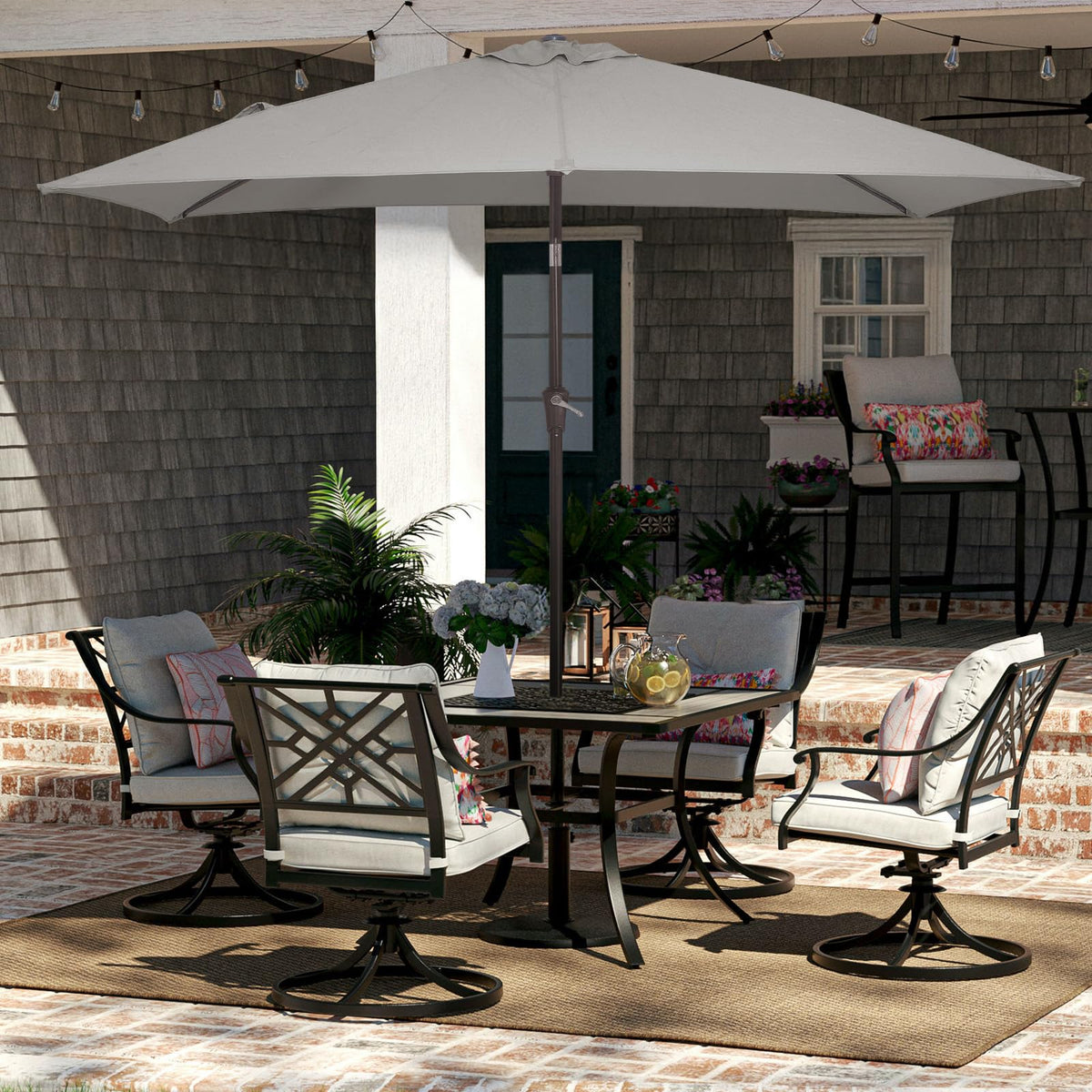 JEAREY umbrella uses UV-protected fabric to shield skin from sun.