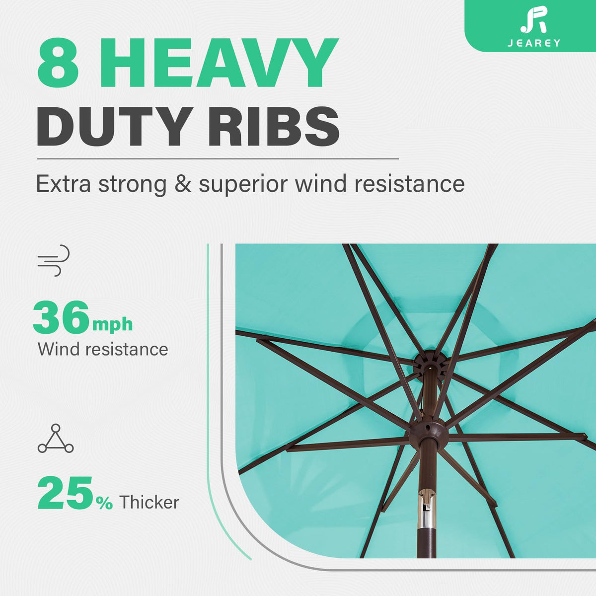 JEAREY vented canopy promotes airflow and stability in gusts