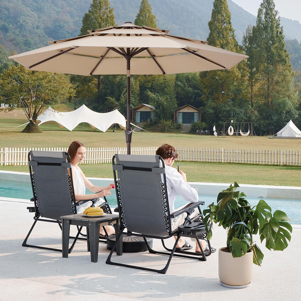 JEAREY vented-top design umbrella for cooler shade