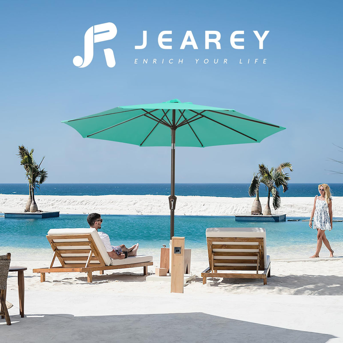 JEAREY waterproof UV-resistant canopy providing sun and rain protection