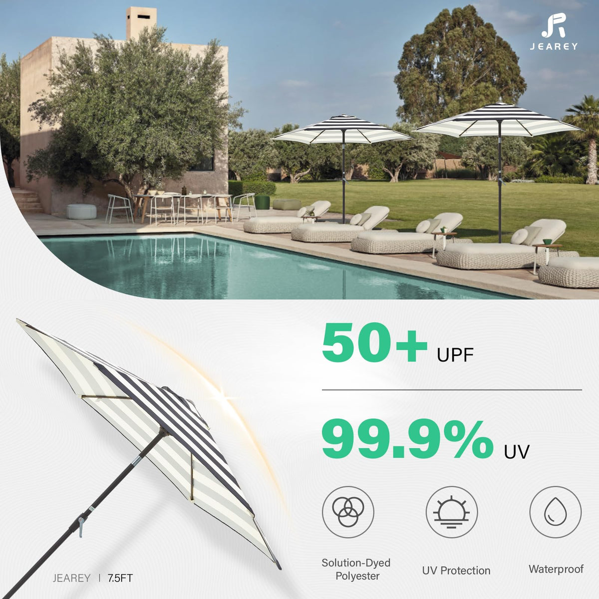JEAREY wind vent and breathable fabric promote airflow and shade stability.