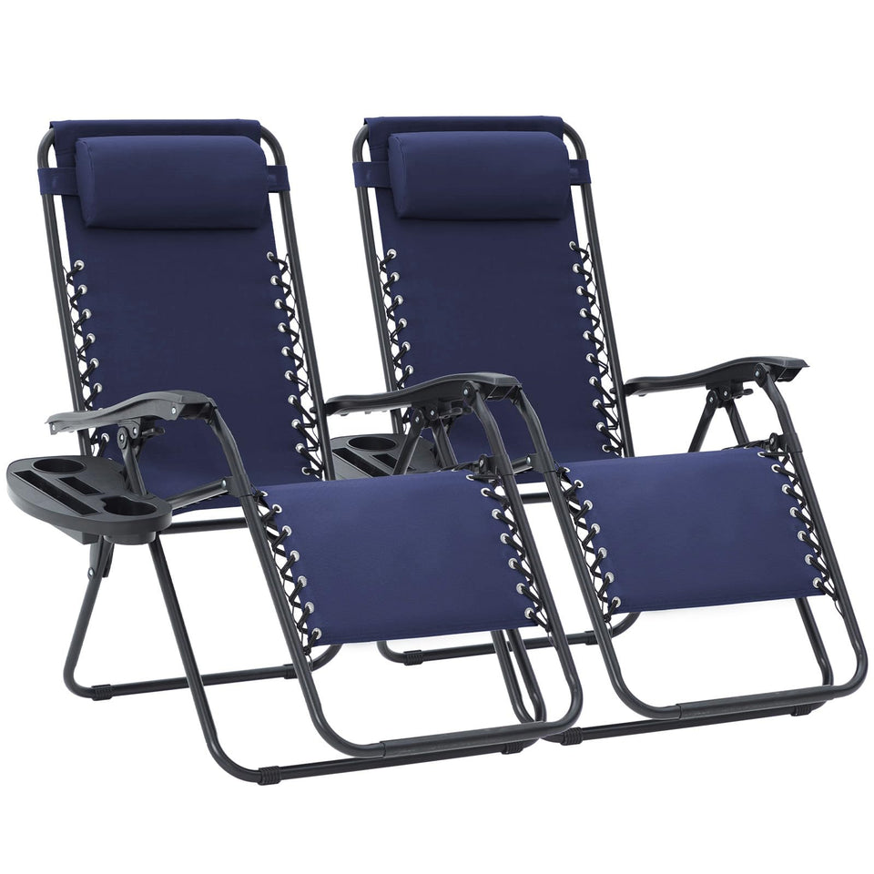 JEAREY zero gravity lounge chair set in purple-blue for outdoor relaxation