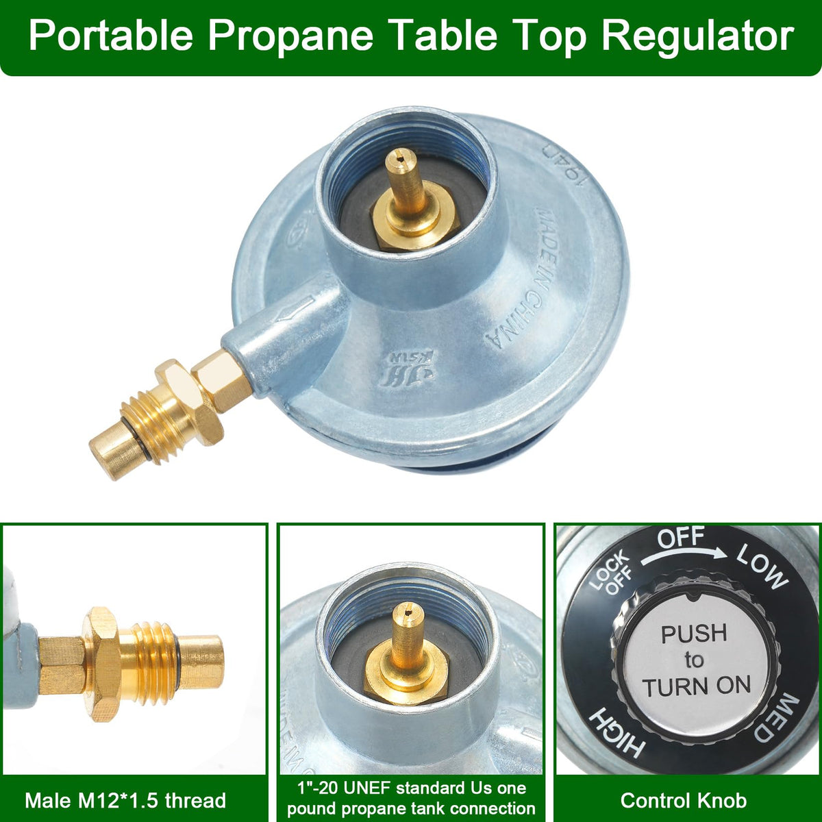 JEASOM regulator outlet with 0.9mm nozzle for steady flame control