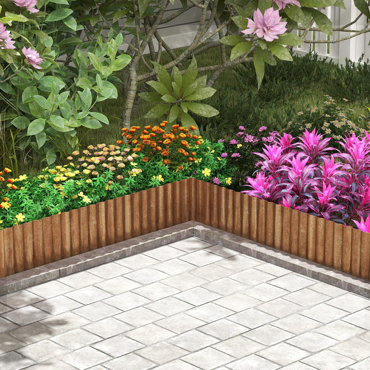 Jebosam versatile border supports garden projects, sidewalks, steps, and wall accents.