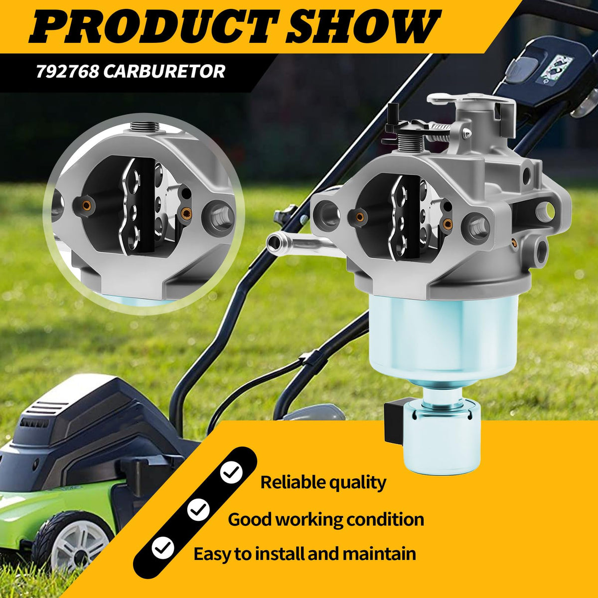 Jecoupoon carburetor kit works with 14-18HP Intek engines