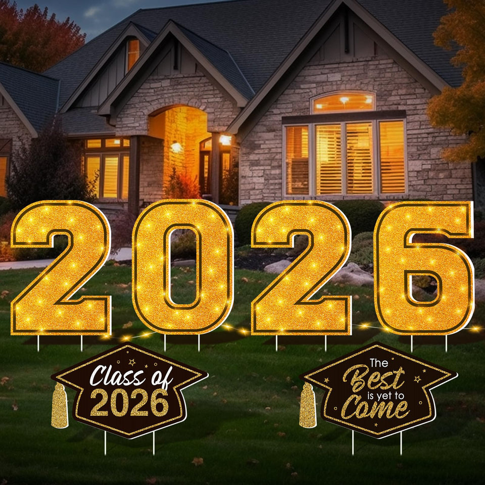 Jectivs 2026 yard sign letters glow for outdoor celebration