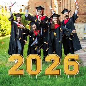 Jectivs illuminated grad sign emits soft glow at night