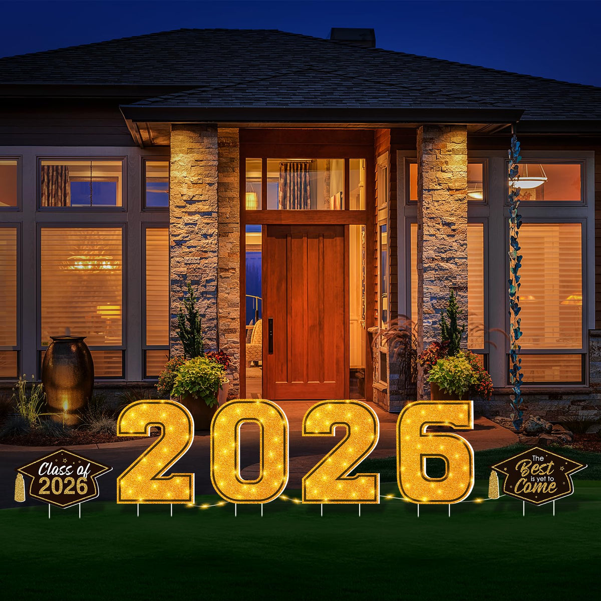 Jectivs outdoor graduation decor enhances lawn display