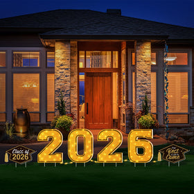 Jectivs outdoor graduation decor enhances lawn display