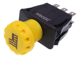 JEENDA PTO switch front view with yellow knob for easy engagement.