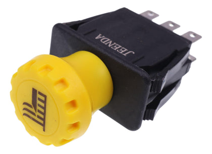 JEENDA PTO switch front view with yellow knob for easy engagement.