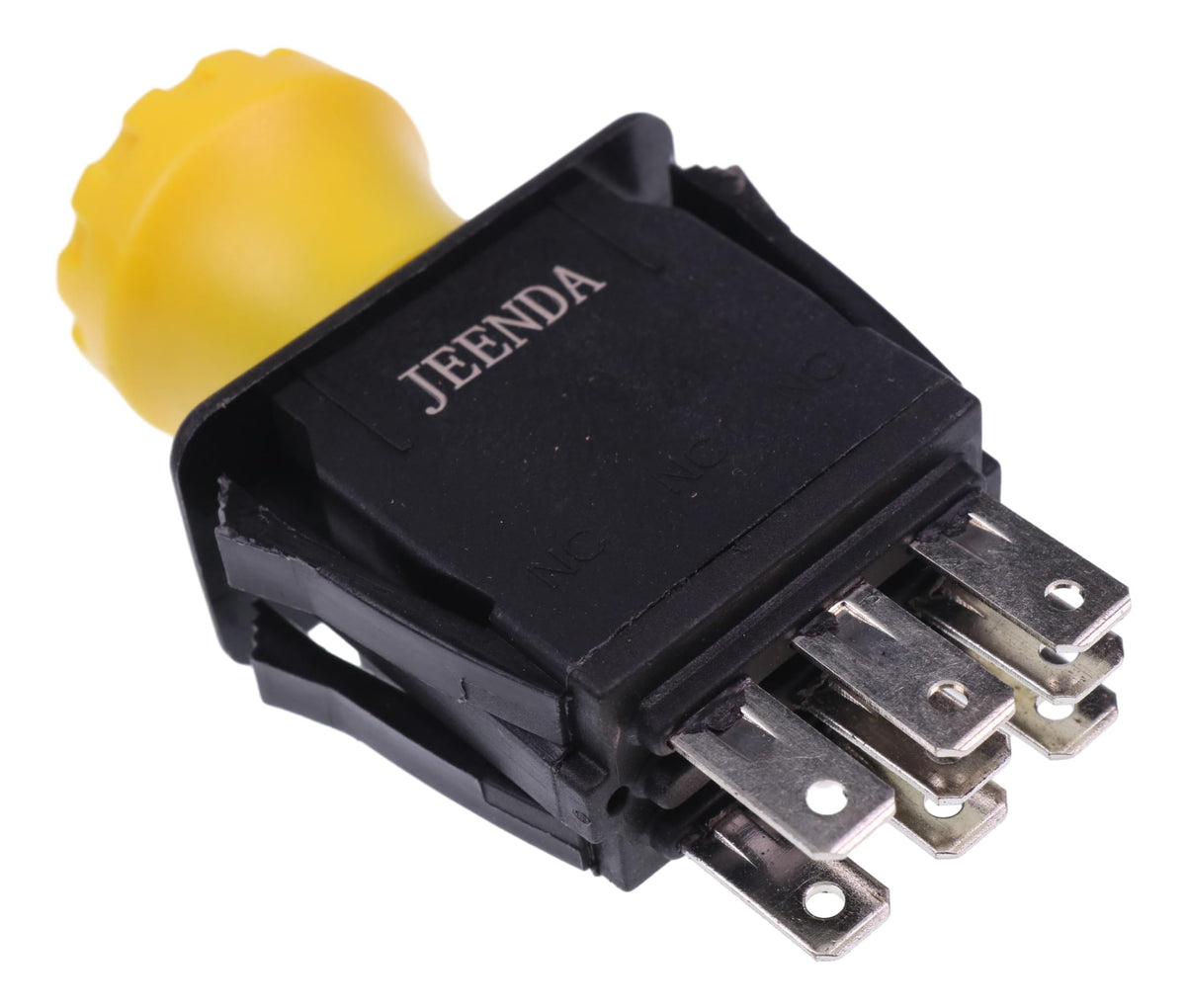 Close-up of JEENDA PTO switch showing terminals for reliable connection.