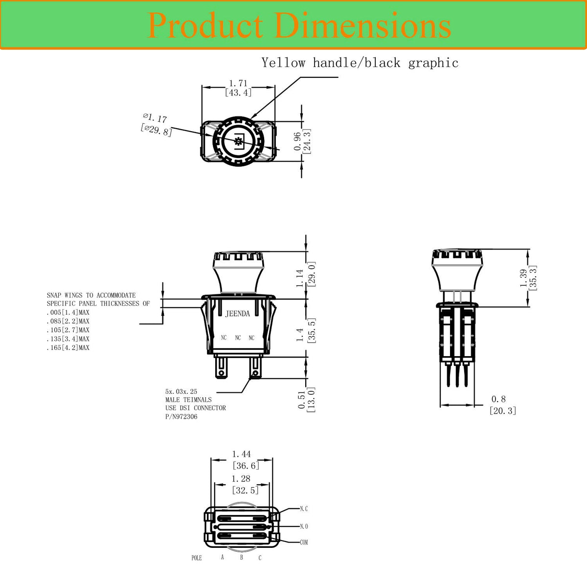 JEENDA PTO Switch AM116235 installation image