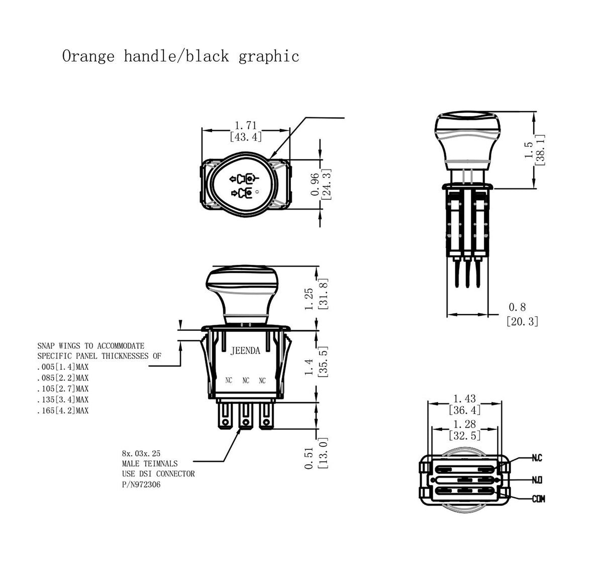 Labels and dimensions to aid precise installation with matching harnesses
